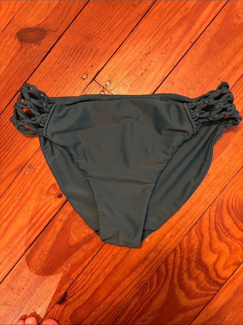 Mikoh Teal Braided-Side Bikini Bottoms
